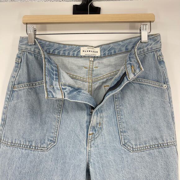 SLVRLAKE | Charlotte Patch Pocket Bootcut Flare Light Wash Jeans Clear Skies 30 - Picture 6 of 16